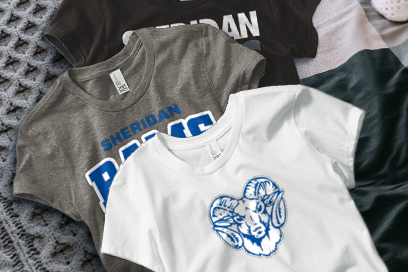 SHERIDAN HIGH SCHOOL RAMS Tees (Option 1) Banner