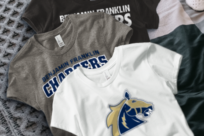 BENJAMIN FRANKLIN HIGH SCHOOL CHARGERS Tees (Option 1) Banner