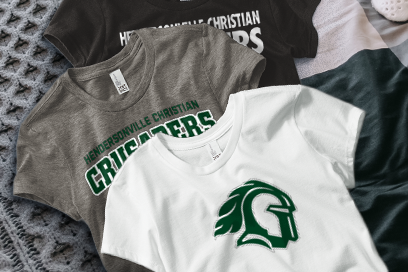 HENDERSONVILLE CHRISTIAN ACADEMY CRUSADERS Tees (Option 1) Banner