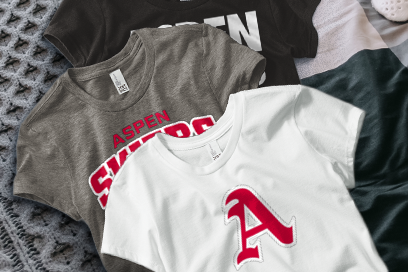 ASPEN HIGH SCHOOL SKIERS Tees (Option 1) Banner