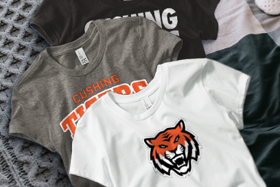 CUSHING HIGH SCHOOL TIGERS Tees (Option 1) Banner
