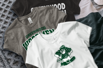 GREENWOOD COMMUNITY HIGH SCHOOL WOODMEN Tees (Option 1) Banner