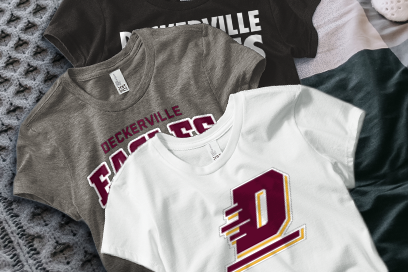 DECKERVILLE COMMUNITY HIGH SCHOOL EAGLES Tees (Option 1) Banner