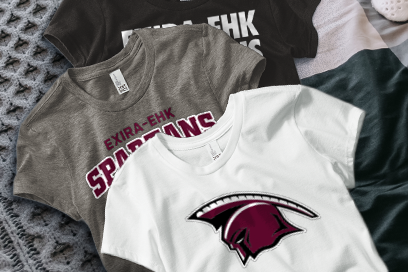 EXIRA-ELK HORN-KIMBALLTON HIGH SCHOOL SPARTANS Tees (Option 1) Banner
