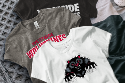 WESTSIDE HIGH SCHOOL WOLVERINES Tees (Option 1) Banner