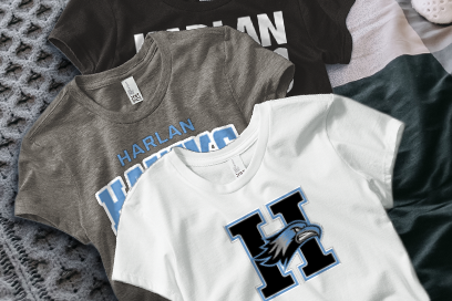 JOHN M. HARLAN HIGH SCHOOL Hawks Tees (Option 1) Banner