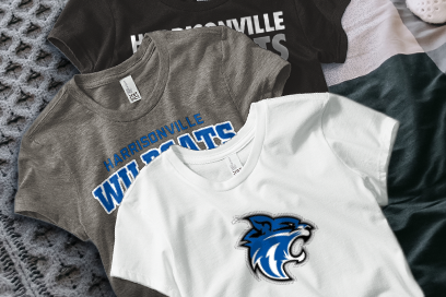 HARRISONVILLE HIGH SCHOOL WILDCATS Tees (Option 1) Banner