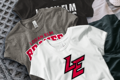 LOGAN ELM HIGH SCHOOL BRAVES Tees (Option 1) Banner