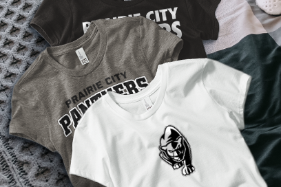 PRAIRIE CITY SCHOOL PANTHERS Tees (Option 1) Banner