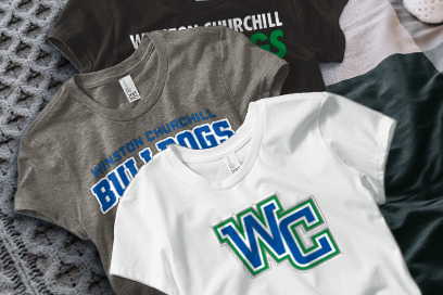 WINSTON CHURCHILL HIGH SCHOOL BULLDOGS Tees (Option 1) Banner