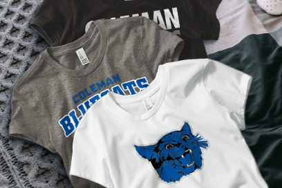 COLEMAN HIGH SCHOOL BLUECATS Tees (Option 1) Banner