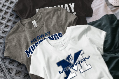 MEDWAY HIGH SCHOOL MUSTANGS Tees (Option 1) Banner