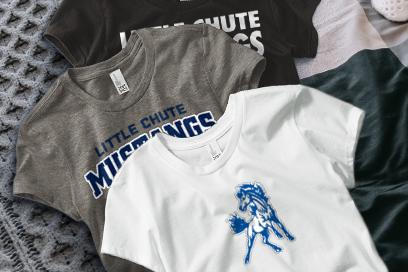 LITTLE CHUTE HIGH SCHOOL MUSTANGS Tees (Option 1) Banner
