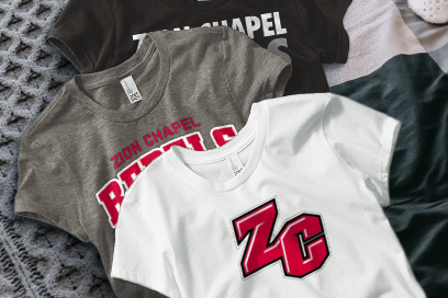 ZION CHAPEL HIGH SCHOOL REBELS Tees (Option 1) Banner