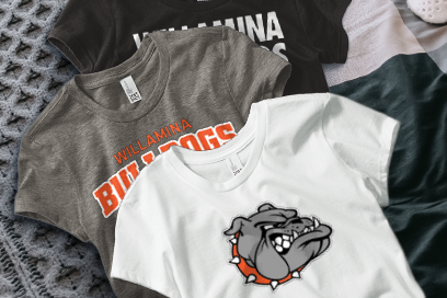 WILLAMINA HIGH SCHOOL BULLDOGS Tees (Option 1) Banner