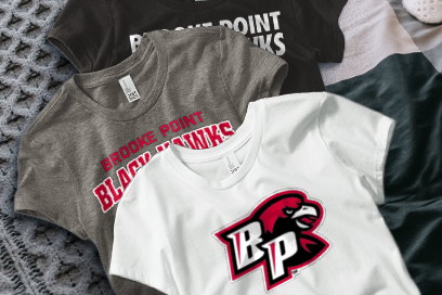 BROOKE POINT HIGH SCHOOL BLACK-HAWKS Tees (Option 1) Banner