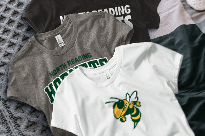 NORTH READING HIGH SCHOOL HORNETS Tees (Option 1) Banner