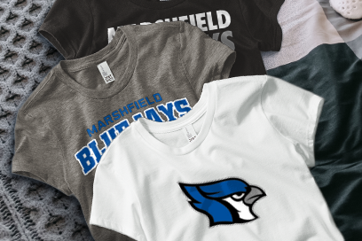 MARSHFIELD HIGH SCHOOL BLUEJAYS Tees (Option 1) Banner