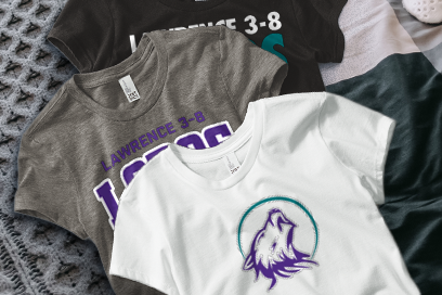 Lawrence 3-8  Lobos Tees (Option 1) Banner
