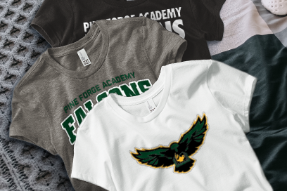 Pine Forge Academy Falcons Tees (Option 1) Banner