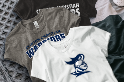 Clinton Christian  Warriors Tees (Option 1) Banner