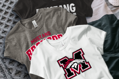 MUSTANG HIGH SCHOOL BRONCOS Tees (Option 1) Banner