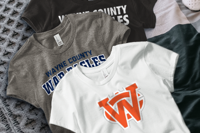 WAYNE COUNTY HIGH SCHOOL WAR EAGLES Tees (Option 1) Banner