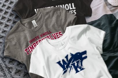 WHITE KNOLL HIGH SCHOOL TIMBERWOLVES Tees (Option 1) Banner
