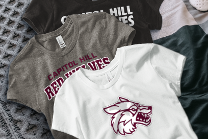 CAPITOL HILL HIGH SCHOOL RED WOLVES Tees (Option 1) Banner