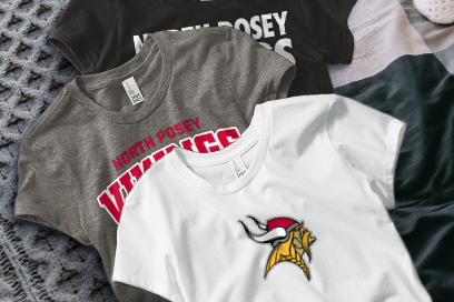 NORTH POSEY HIGH SCHOOL VIKINGS Tees (Option 1) Banner