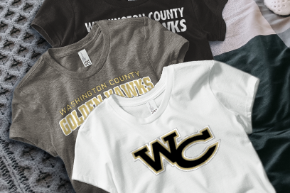WASHINGTON COUNTY HIGH SCHOOL GOLDEN HAWKS Tees (Option 1) Banner