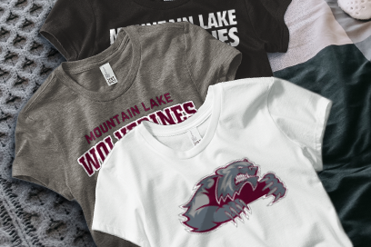 MOUNTAIN LAKE HIGH SCHOOL WOLVERINES Tees (Option 1) Banner