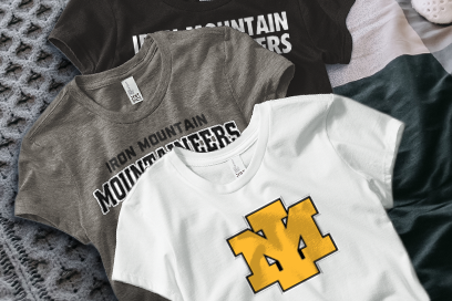 IRON MOUNTAIN HIGH SCHOOL MOUNTAINEERS Tees (Option 1) Banner
