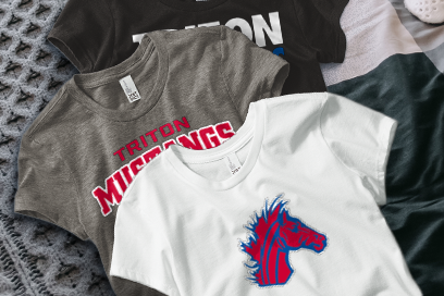 TRITON HIGH SCHOOL MUSTANGS Tees (Option 1) Banner
