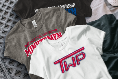 WASHINGTON TOWNSHIP HIGH SCHOOL MINUTEMEN Tees (Option 1) Banner