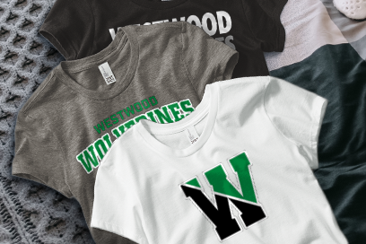 WESTWOOD HIGH SCHOOL WOLVERINES Tees (Option 1) Banner