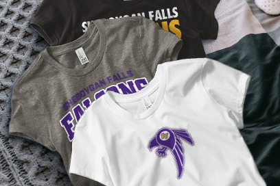 SHEBOYGAN FALLS HIGH SCHOOL FALCONS Tees (Option 1) Banner