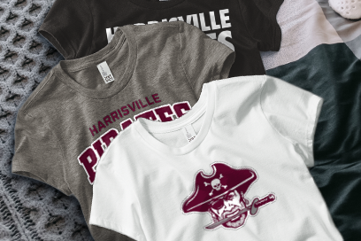 HARRISVILLE HIGH SCHOOL PIRATES Tees (Option 1) Banner