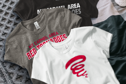 MT CARMEL AREA HIGH SCHOOL RED TORNADOES Tees (Option 1) Banner