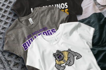 LOS MOLINOS HIGH SCHOOL BULLDOGS Tees (Option 1) Banner