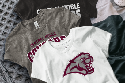 CENTRAL NOBLE HIGH SCHOOL COUGARS Tees (Option 1) Banner