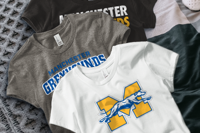 MANCHESTER HIGH SCHOOL GREYHOUNDS Tees (Option 1) Banner