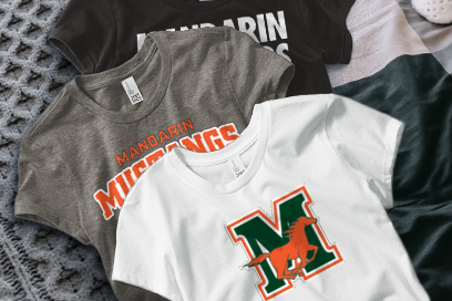 MANDARIN HIGH SCHOOL MUSTANGS Tees (Option 1) Banner
