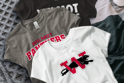 WILMOT UNION HIGH SCHOOL PANTHERS Tees (Option 1) Banner