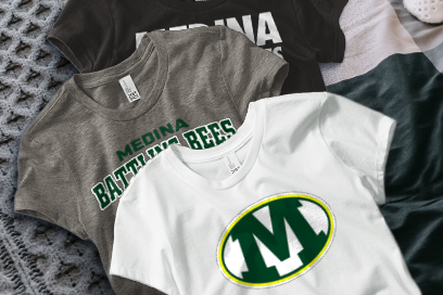 MEDINA HIGH SCHOOL BATTLING BEES Tees (Option 1) Banner