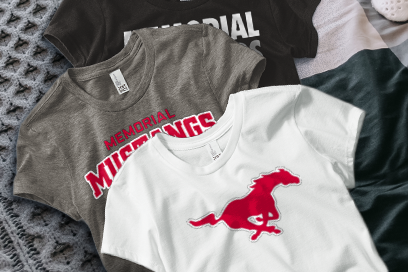 MEMORIAL HIGH SCHOOL MUSTANGS Tees (Option 1) Banner