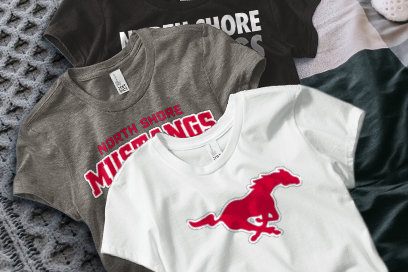 NORTH SHORE SENIOR HIGH SCHOOL MUSTANGS Tees (Option 1) Banner