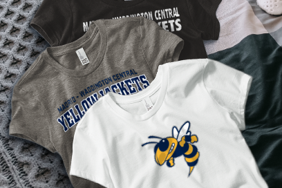 MADRID-WADDINGTON CENTRAL H S YELLOWJACKETS Tees (Option 1) Banner