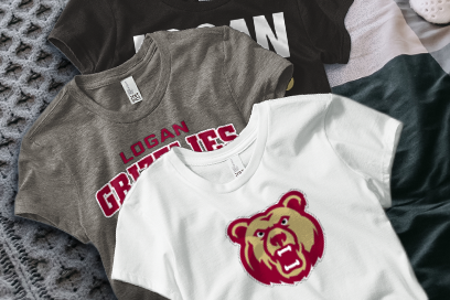 LOGAN HIGH SCHOOL GRIZZLIES Tees (Option 1) Banner