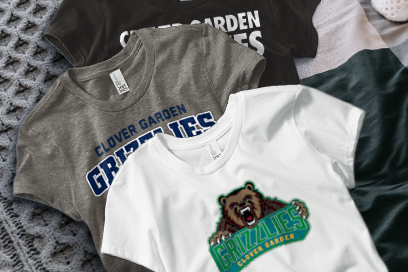 CLOVER GARDEN SCHOOL GRIZZLIES Tees (Option 1) Banner